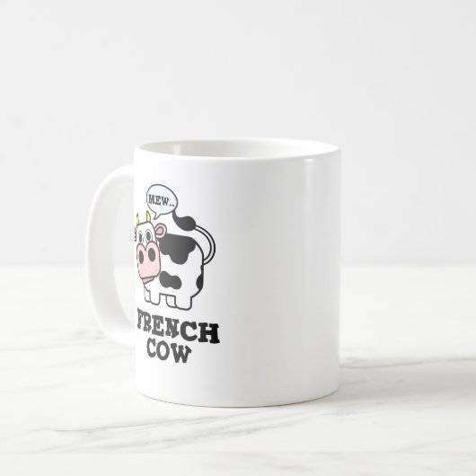 Französischer Kuh Funny Animal Pub Kaffeetasse (Vorderseite Links)