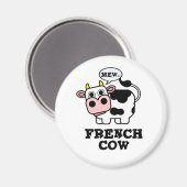 Französischer Kuh Funny Animal Pub Magnet (Vorderseite/Rückseite)