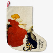 Französischer Kunst Nouveau Katzen Merrie Großer Weihnachtsstrumpf (Vorderseite)
