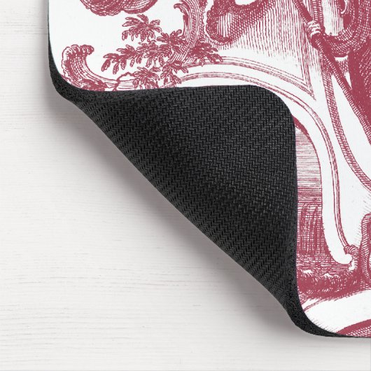 Französischer Land-Mann und Hund schönes rotes Mousepad (Ecke)