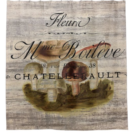 französischer ländlicher Märchenwaldpilz Duschvorhang (Vorderseite)