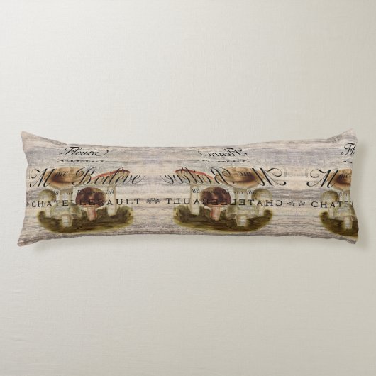 französischer ländlicher Märchenwaldpilz Seitenschläferkissen (Vorderseite)