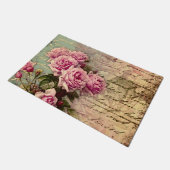 Französischer Landschick, Shabby Chic, rosa Rosen, Fußmatte (Schrägansicht)