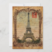 Französischer Landsmann moderner Vintager Pariseif Einladung (Vorderseite)