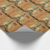 Französischer Landsmann moderner Vintager Pariseif Geschenkpapier (Ecke)