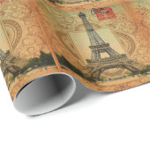 Französischer Landsmann moderner Vintager Pariseif Geschenkpapier (Rolleneckpunkt)