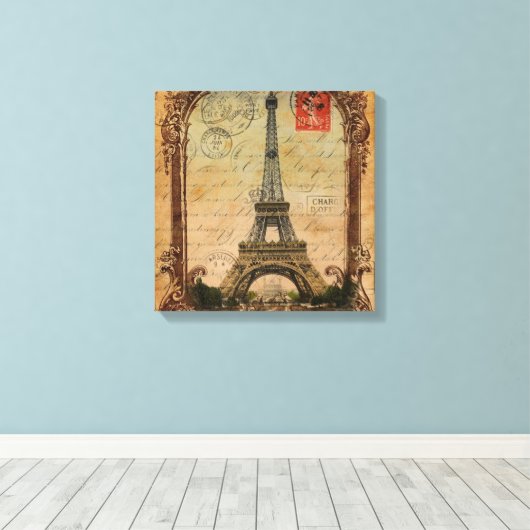 Französischer Landsmann moderner Vintager Pariseif Leinwanddruck (Insitu (Holzboden))