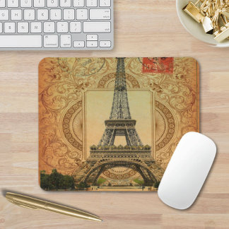 Französischer Landsmann moderner Vintager Pariseif Mousepad