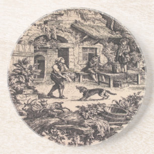 Französischer Landstil Toile Sandstein Getränkeunt Untersetzer