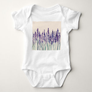 Französischer Lavendel: Aquarellbilder Baby Strampler