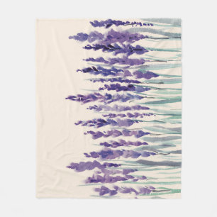 Französischer Lavendel: Aquarellbilder Fleecedecke