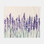 Französischer Lavendel: Aquarellbilder Fleecedecke (Vorderseite (Horizontal))