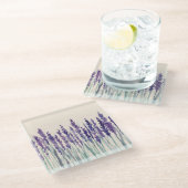 Französischer Lavendel: Aquarellbilder Glasuntersetzer (Schrägansicht)