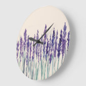 Französischer Lavendel: Aquarellbilder Große Wanduhr (Winkel)
