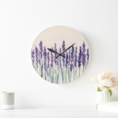 Französischer Lavendel: Aquarellbilder Große Wanduhr (Zuhause)