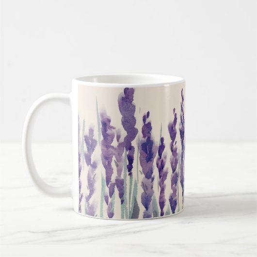 Französischer Lavendel: Aquarellbilder Kaffeetasse (Links)