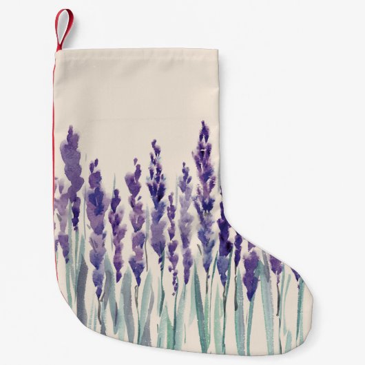 Französischer Lavendel: Aquarellbilder Kleiner Weihnachtsstrumpf (Vorderseite)