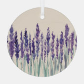 Französischer Lavendel: Aquarellbilder Ornament Aus Glas (Rückseite)