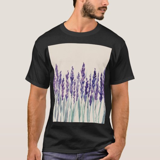Französischer Lavendel: Aquarellbilder T-Shirt (Vorderseite)