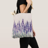 Französischer Lavendel: Aquarellbilder Tasche (Von Nahem)