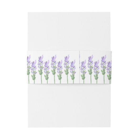Französischer Lavendel in Wasserfarbe auf Weiß Einladungsbanderole (Rückseitenbeispiel)
