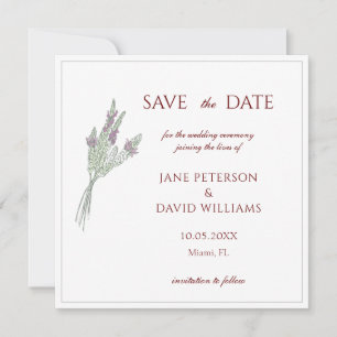Französischer Lavendel Save the Date Einladung