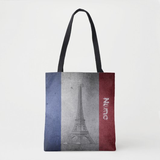 Französischer Lehrer Geschenk Retro-Flag Personali Tasche (Vorderseite)