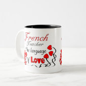 Französischer Lehrer gibt "Die Sprache der Liebe" Zweifarbige Tasse (Vorderseite Links)
