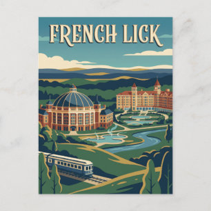 Französischer Lick Indiana Retro Vintage Reiseplak Postkarte