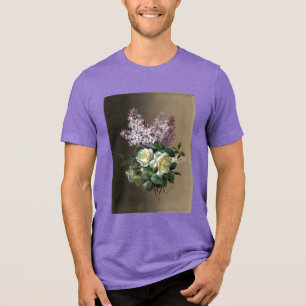 Französischer Lila Flieder Weiße Rose Botanisch Fl Tri-Blend Shirt