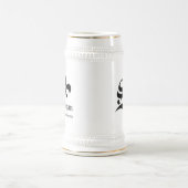 Französischer Lilienmonogramm-Trauzeuge-Bier Stein Bierglas (Mittel)