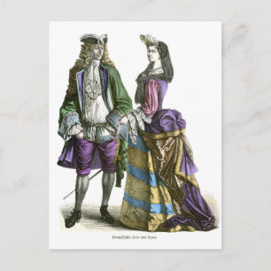 Französischer Lord und Lady 18. Jahrhundert Mode Postkarte