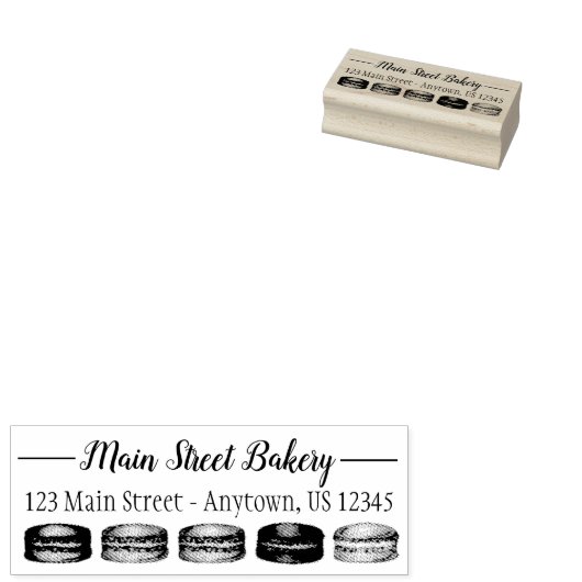 Französischer Macaron Cookies Bäckerei Konditorei  Gummistempel (Stempel)