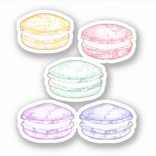 Französischer Macarons Aufkleber (Vorderseite)