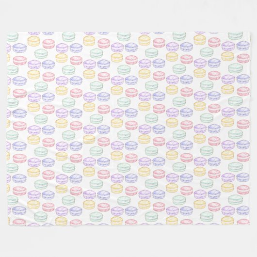 Französischer Macarons Fleecedecke (Vorderseite (Horizontal))