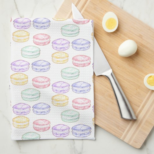 Französischer Macarons Geschirrtuch (Viertel Falte)