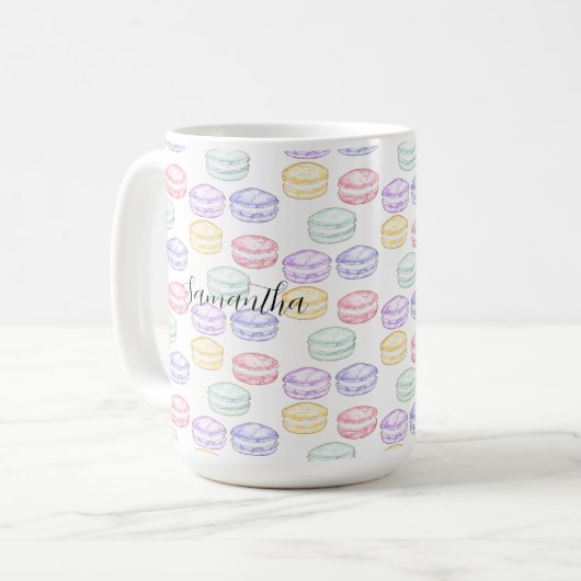 Französischer Macarons Kaffeetasse (Vorderseite Links)