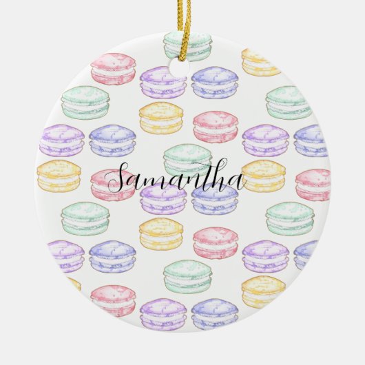 Französischer Macarons Keramik Ornament (Vorne)