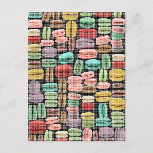 Französischer Macarons Pop Art Postkarte (Vorderseite)