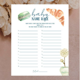 Französischer Markt - Baby Dusche Name Race Game