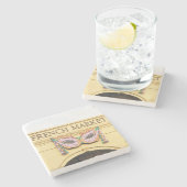 Französischer Markt, französischer Untersetzer, Ne Steinuntersetzer (Seitenansicht)