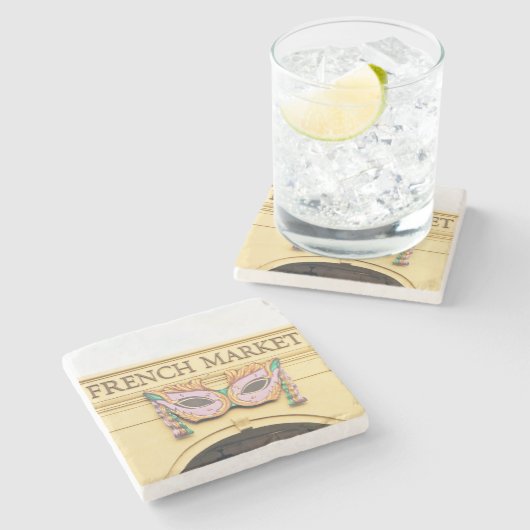 Französischer Markt, französischer Untersetzer, Ne Steinuntersetzer (Seitenansicht)