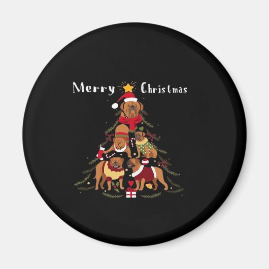 Französischer Mastiff Dogue de Bordeaux Weihnachts Magnet