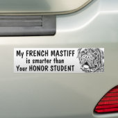 Französischer Mastiff - intelligenter als Student Autoaufkleber (Auf Auto)