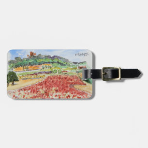 Französischer Mohnblumen-Gepäckanhänger mit Gepäckanhänger