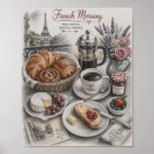 Französischer Morgen in Paris Frühstück Poster (Vorne)