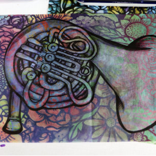 Französischer Musiklehrer der Horn Band Seidenpapier