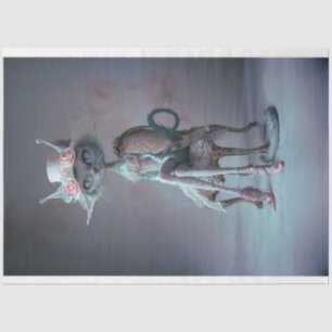 Französischer Nobel Mystical Cat Decoupage Seidenpapier