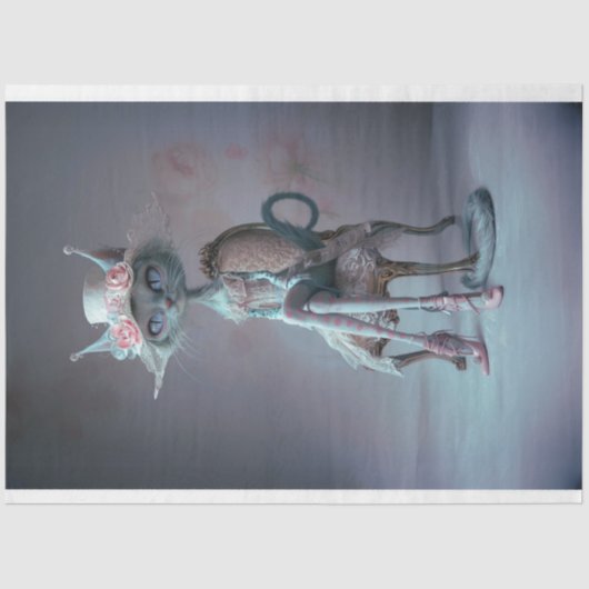 Französischer Nobel Mystical Cat Decoupage Seidenpapier (Vorderseite)