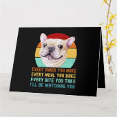 Französischer oder französischer Bulldogge Hund je Karte (Gelbe Blume)